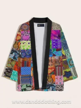 African Kimono Patched Print