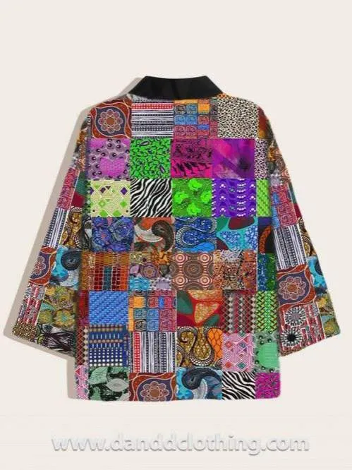 African Kimono Patched Print