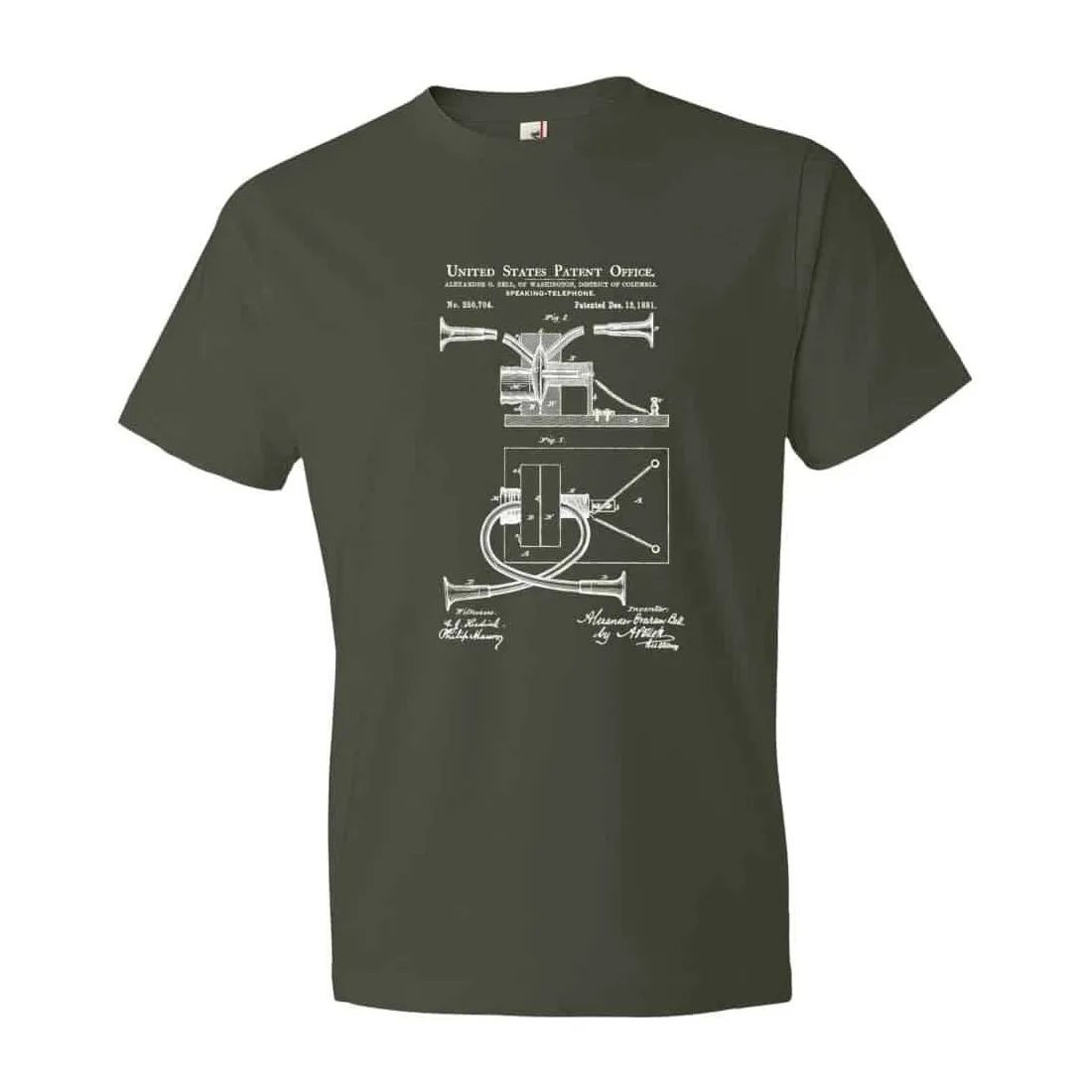Alexander Bell Telephone Patent T Shirt - Patent Shirt, Steampunk tshirt, Geek t-shirt, Phone Patent, Telephone t-shirt, Vintage Telephone