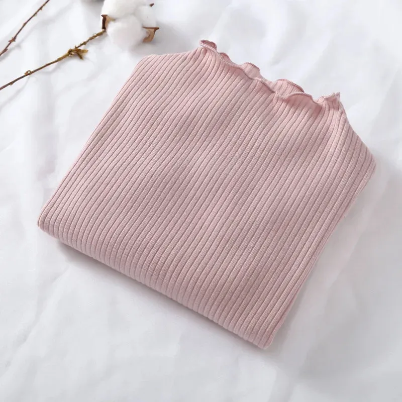 Autumn Girl Baby Floral Dot Long Sleeves Bottoming Shirt Children