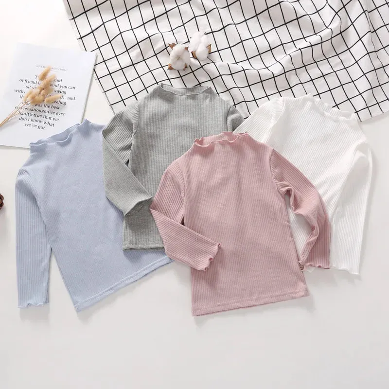 Autumn Girl Baby Floral Dot Long Sleeves Bottoming Shirt Children