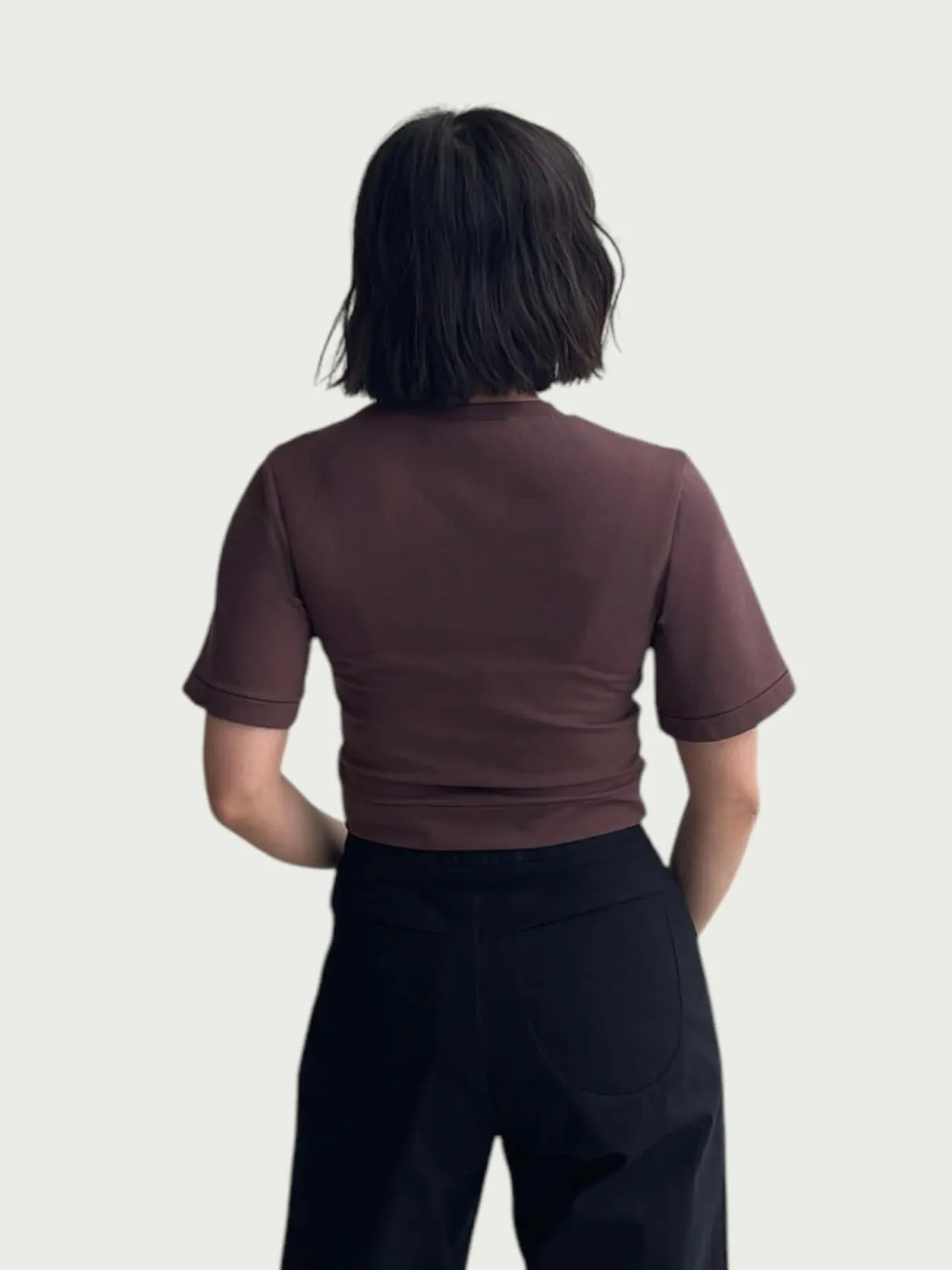 Bell Sleeve Tee in Wood Brown
