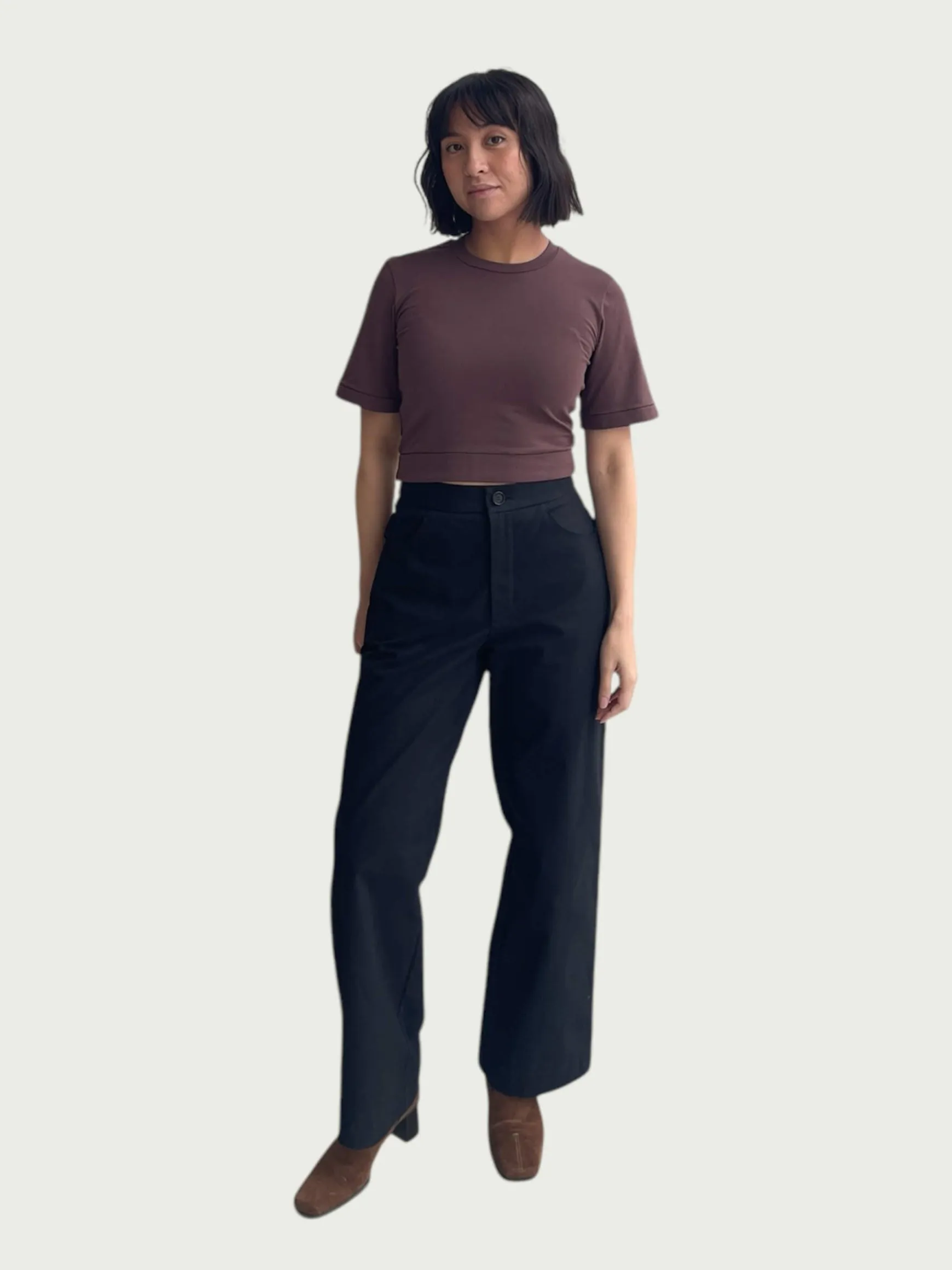 Bell Sleeve Tee in Wood Brown