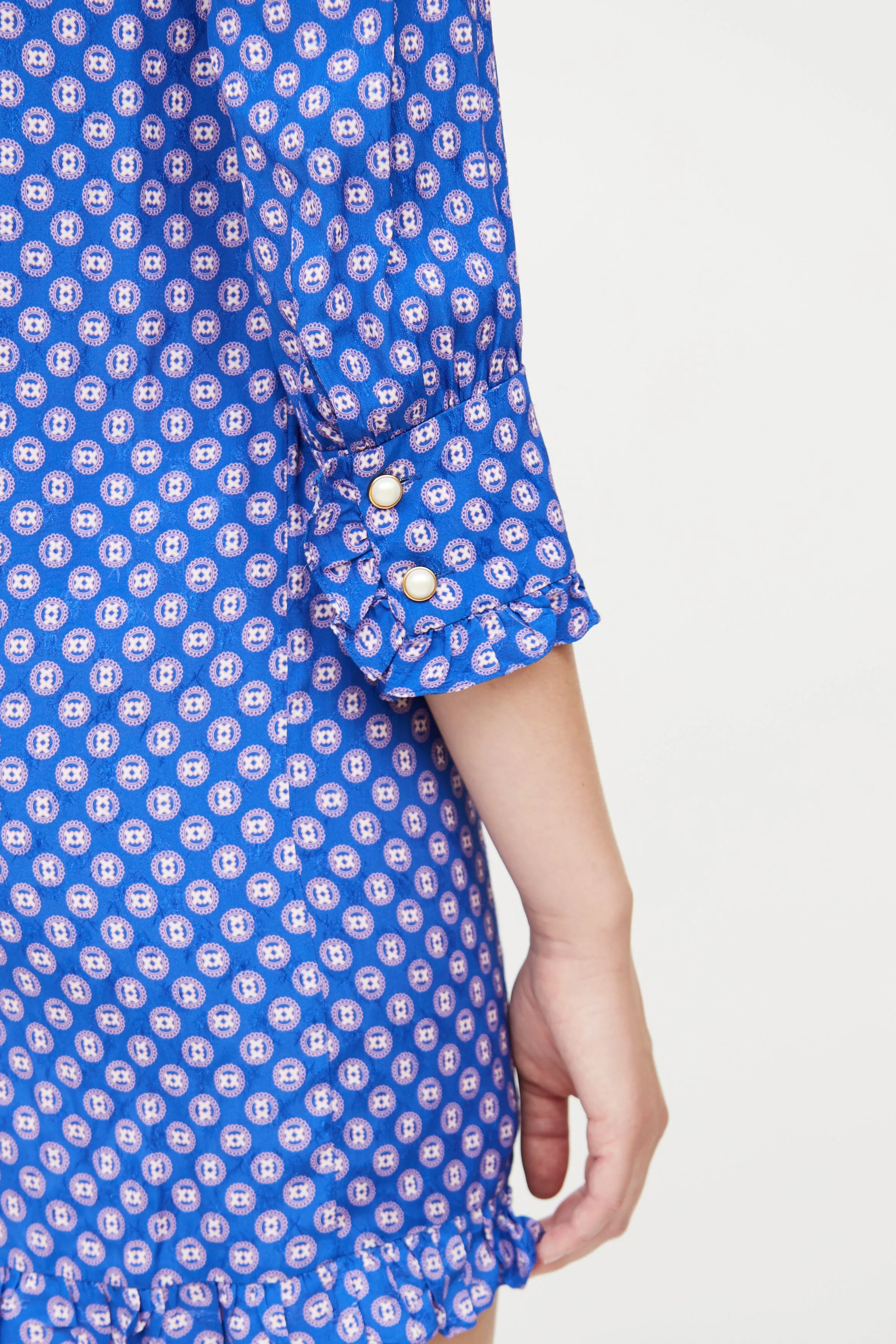 Blue Ruffle Pattern Dress