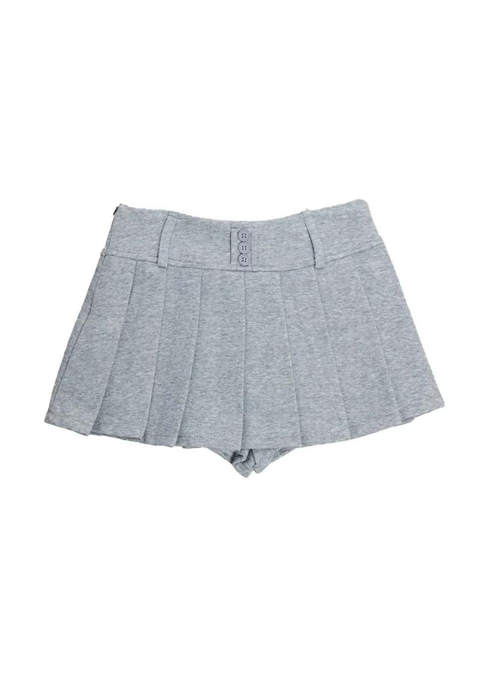 Buttoned Pleated Mini Skirt CA518