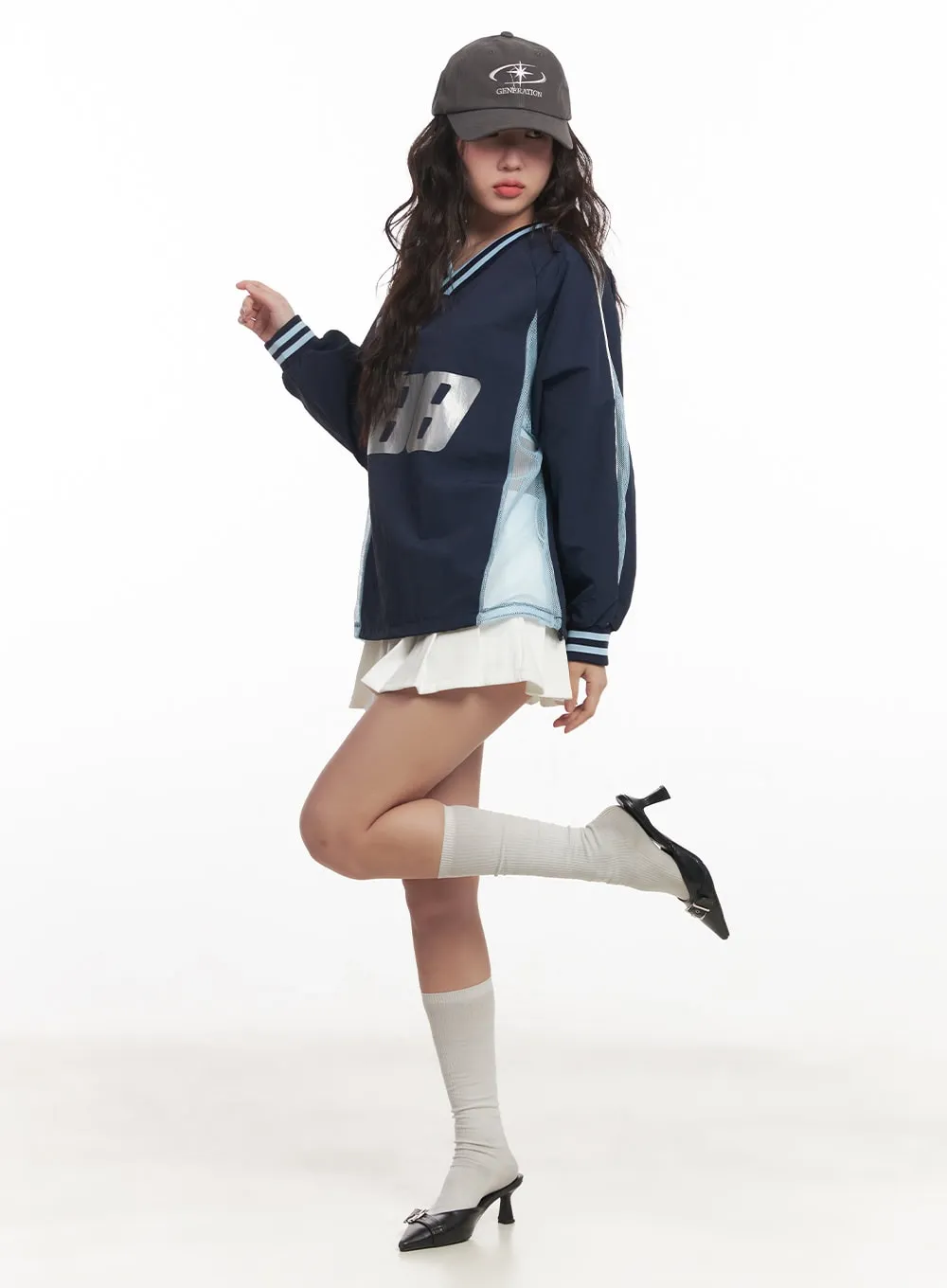 Buttoned Pleated Mini Skirt CA518