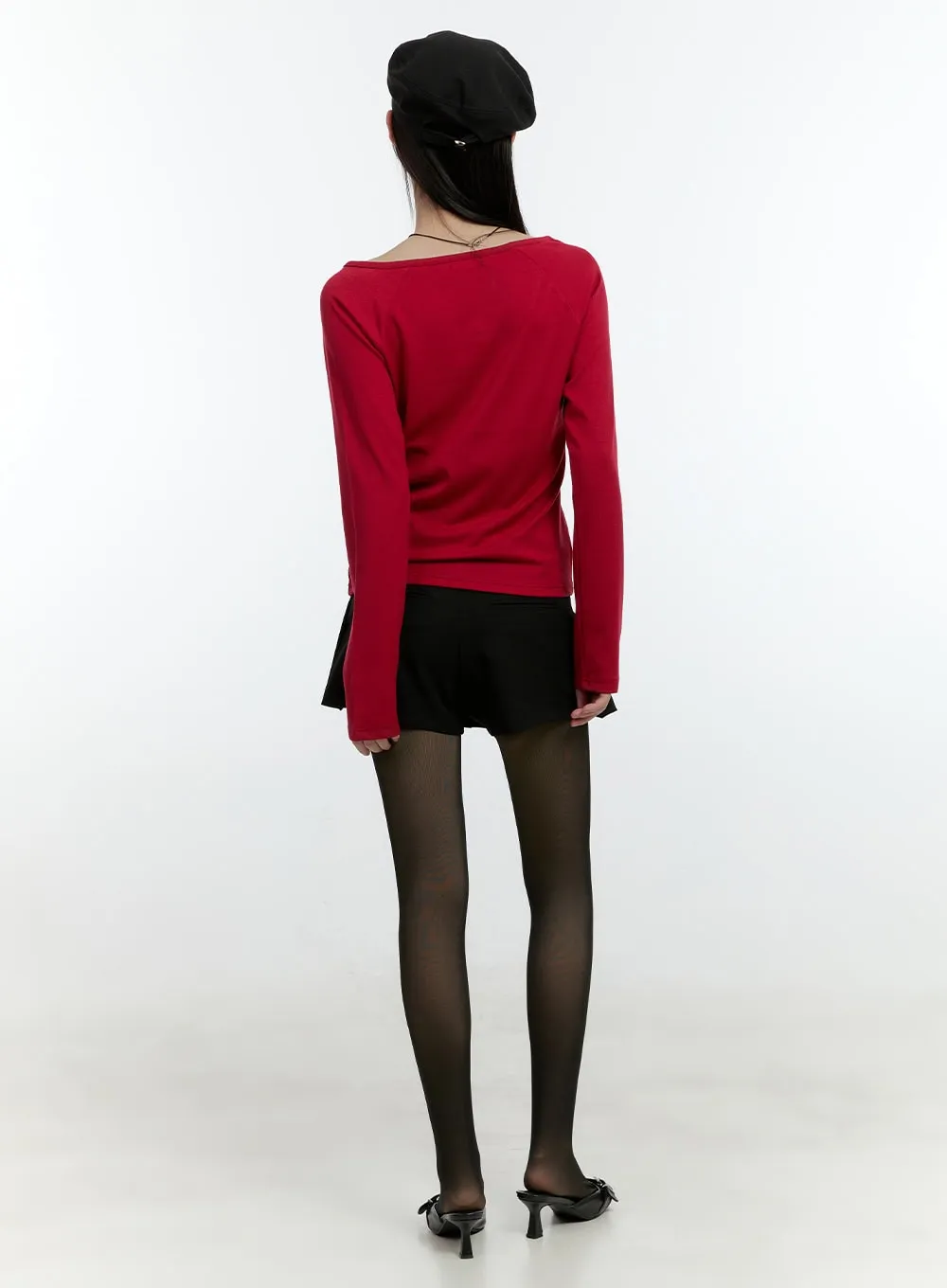 Buttoned Pleated Mini Skirt CF507