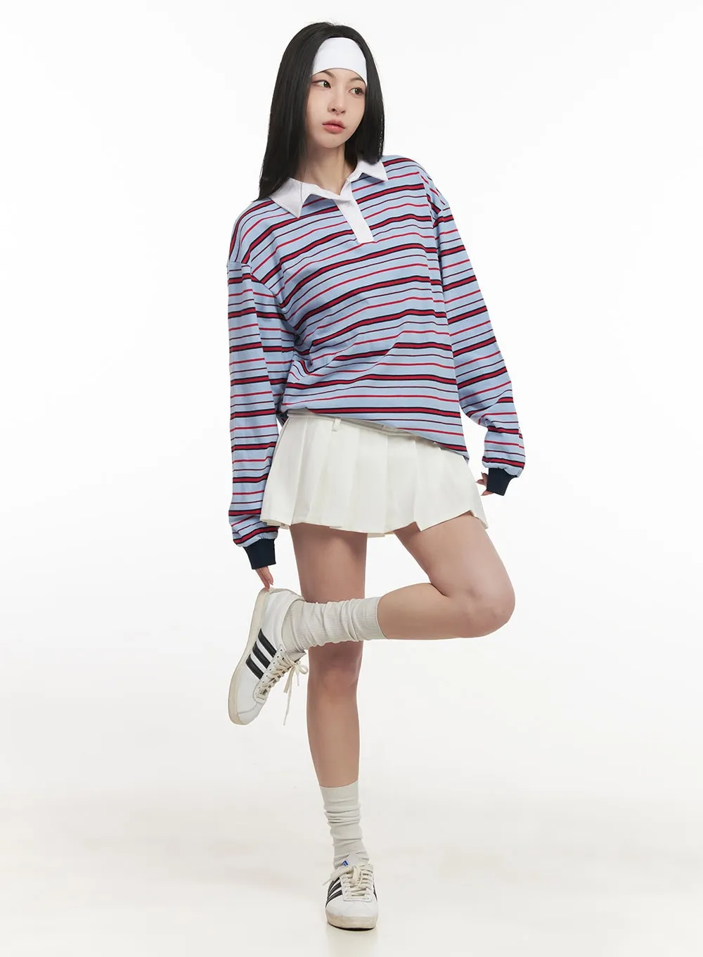 Buttoned Pleated Mini Skirt CF514