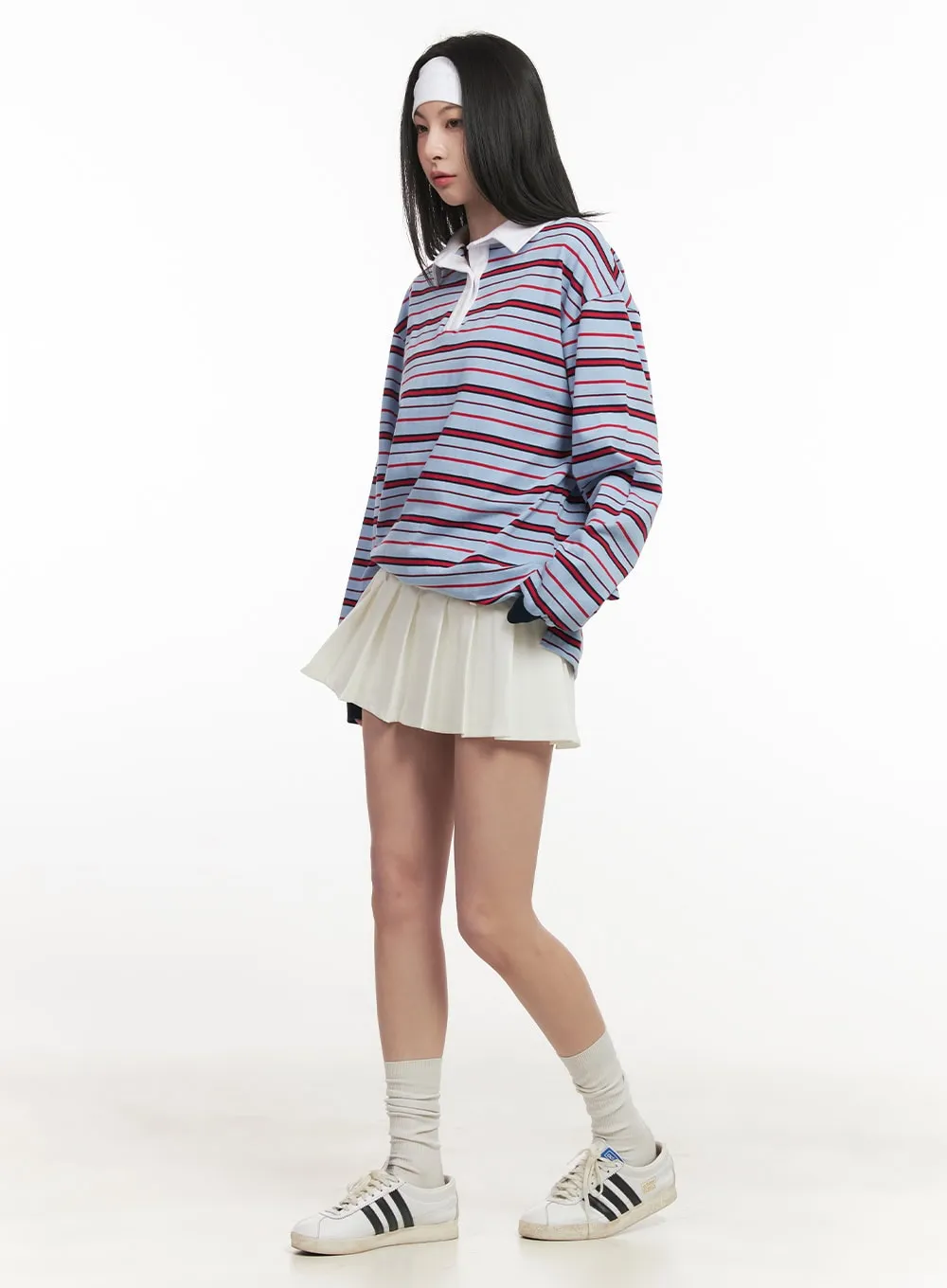 Buttoned Pleated Mini Skirt CF514