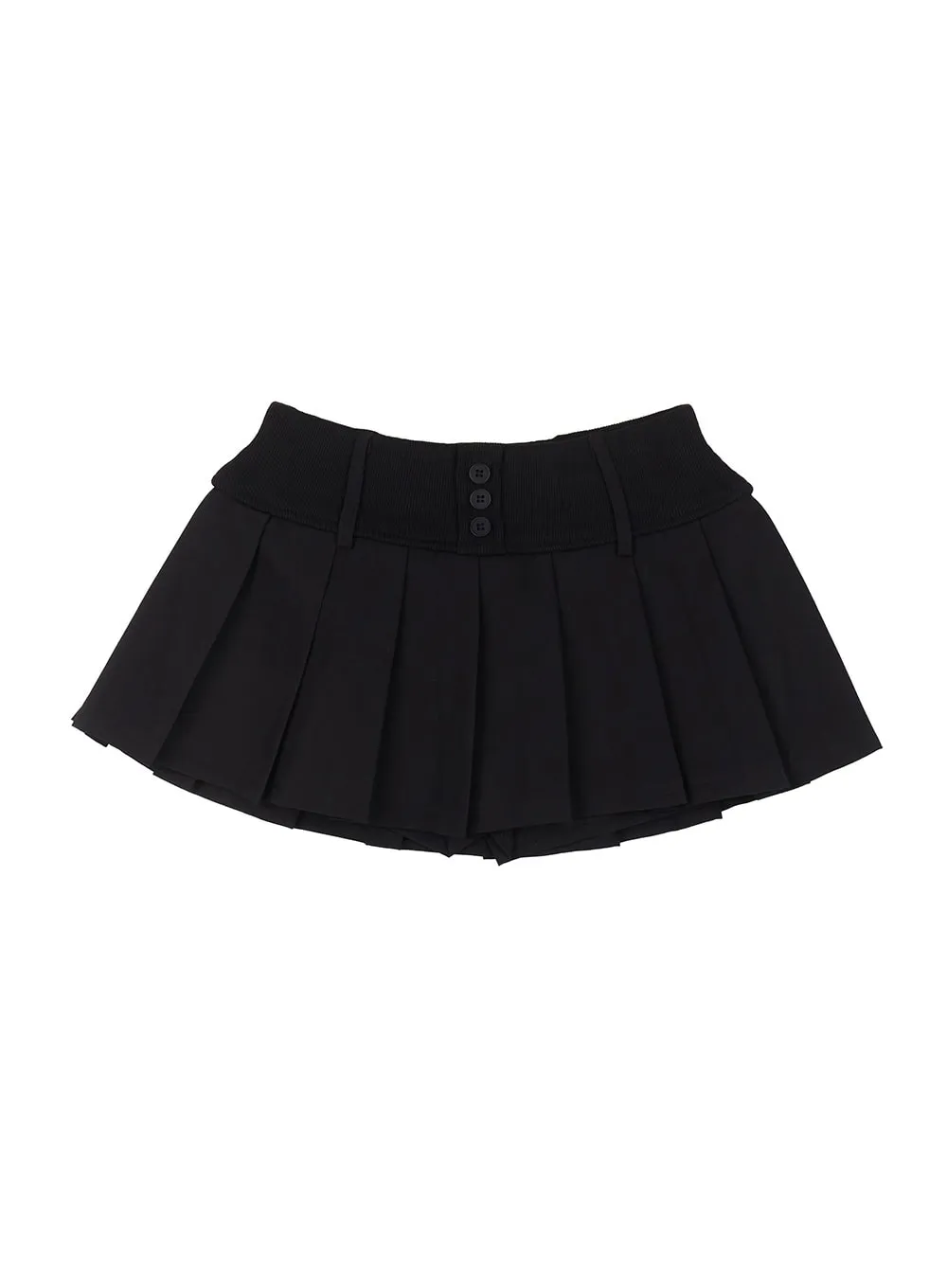 Buttoned Pleated Mini Skirt CF514