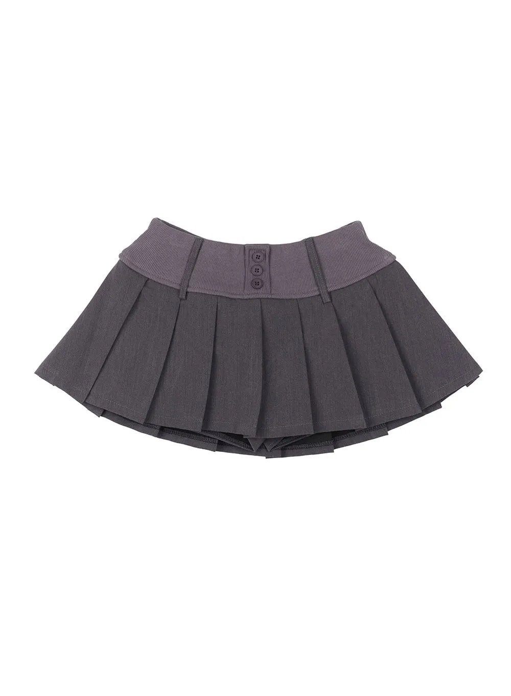 Buttoned Pleated Mini Skirt CF514