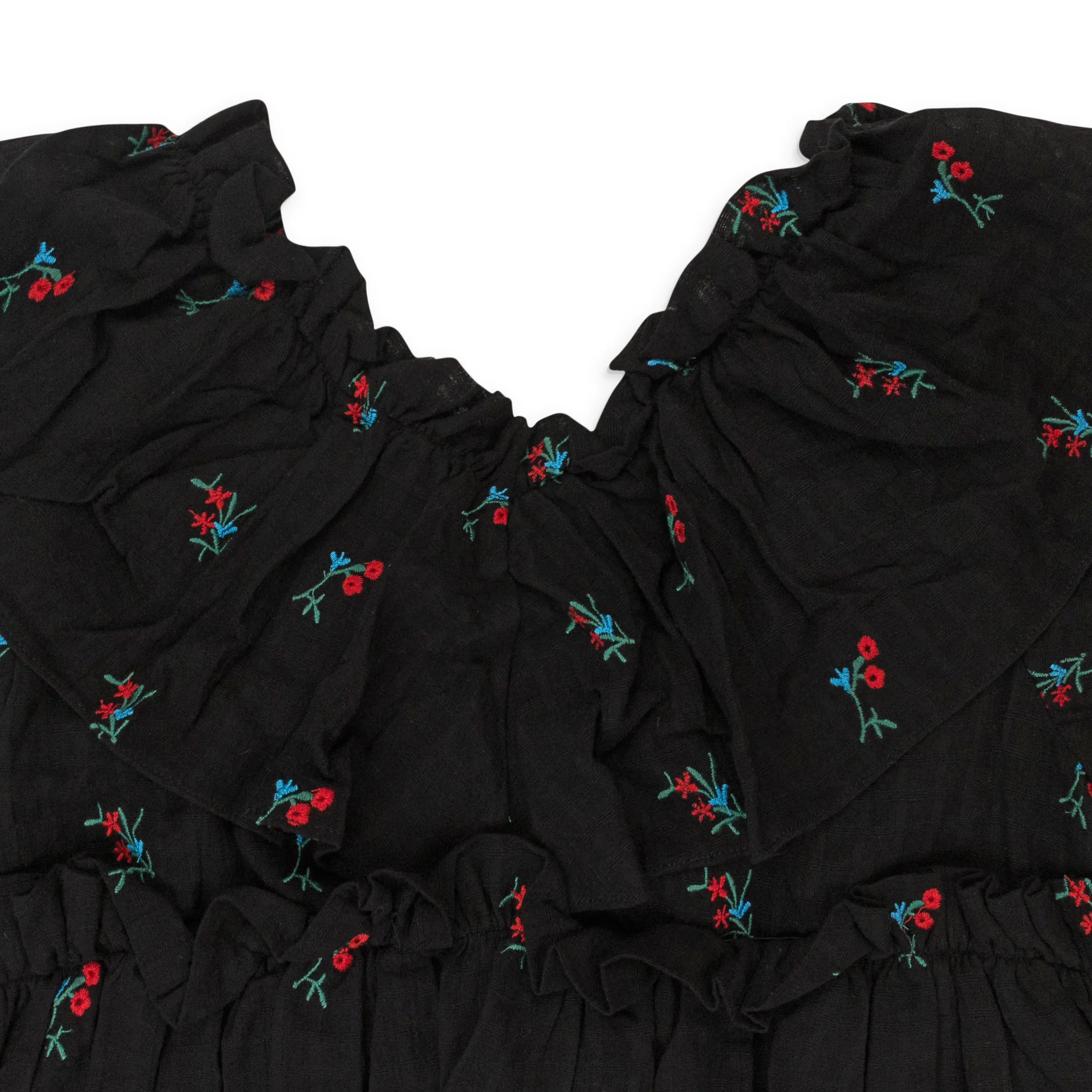 CALLIPYGIAN RUFFLE BLACK BLOUSE