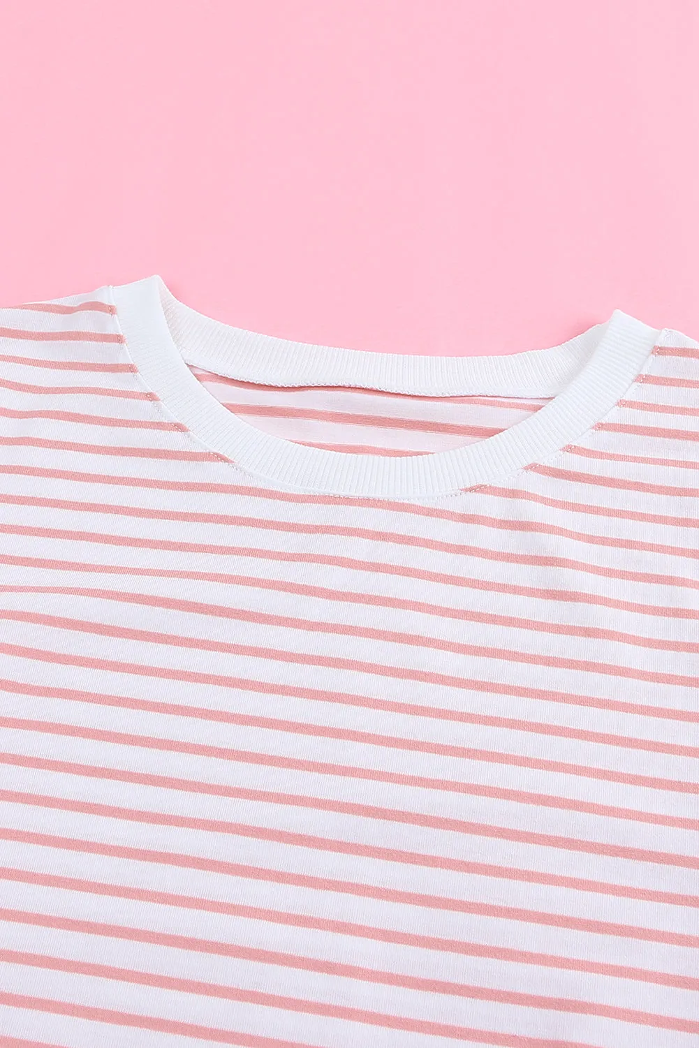 Casual Striped Ruffle Sleeve Short Sleeve T-Shirt