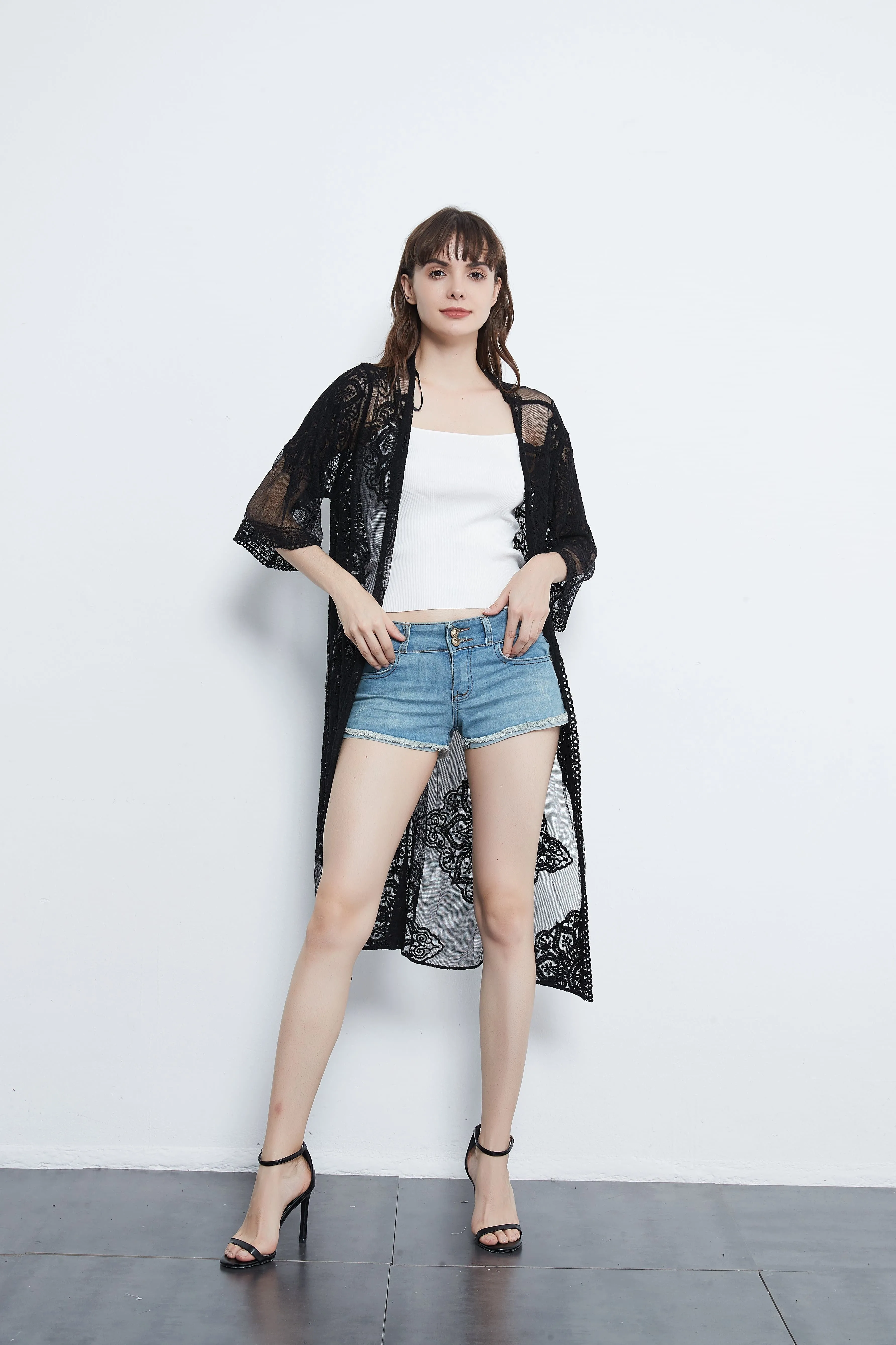 Crochet Embroidered Lace Cardi