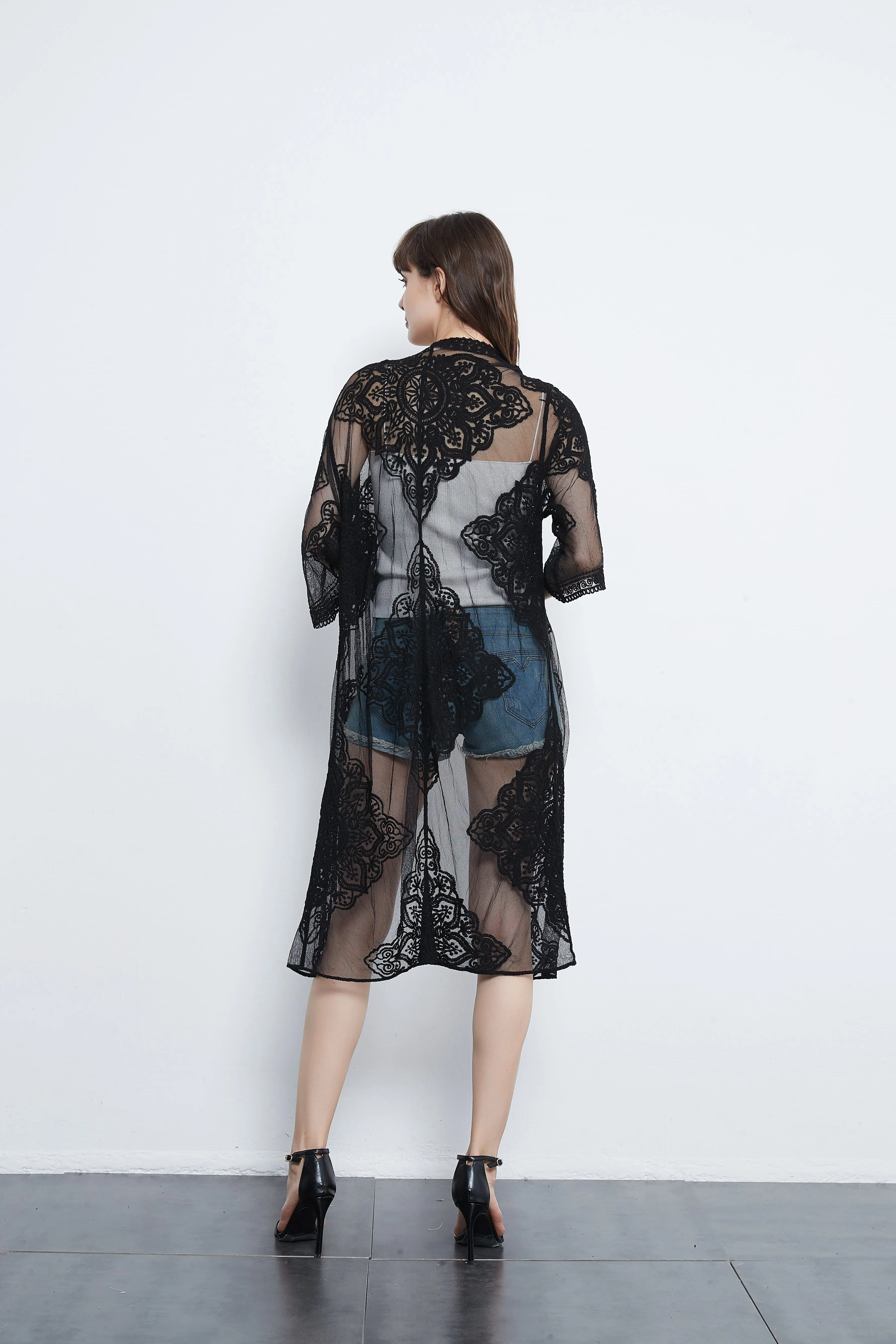 Crochet Embroidered Lace Cardi