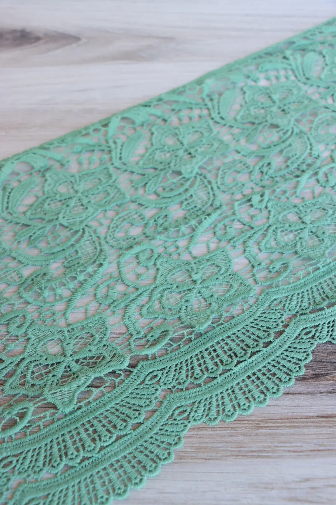 Dark Mint 10.5" Wide Venice Lace