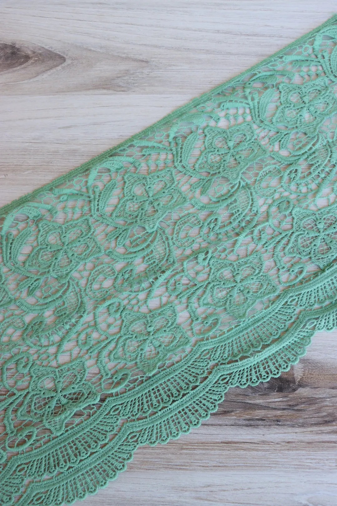 Dark Mint 10.5" Wide Venice Lace