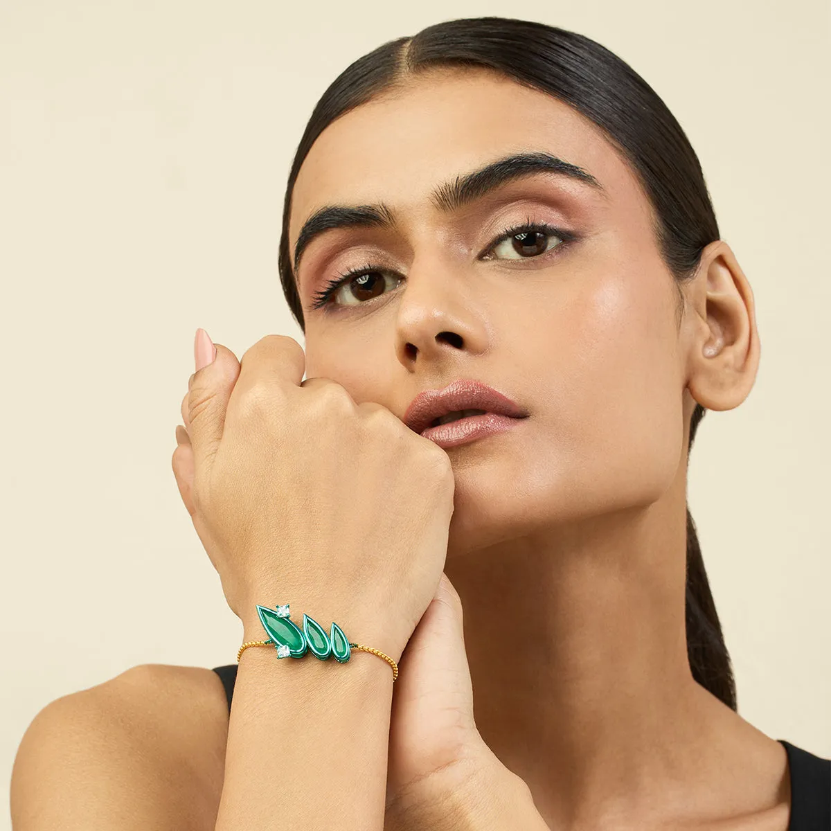 Emerald Flame Bolo Bracelet