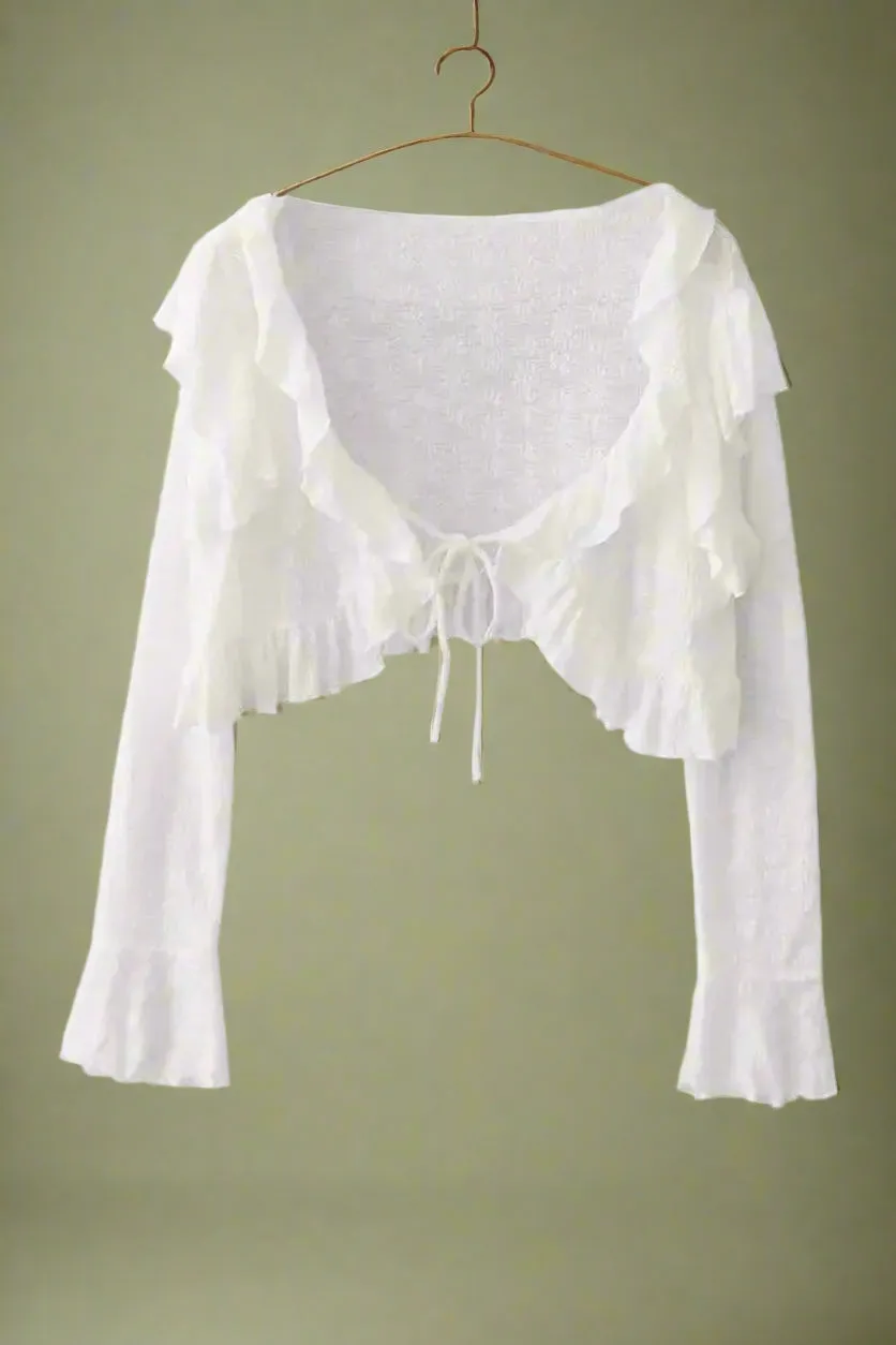 Fairycore Floral Bell Sleeve Top