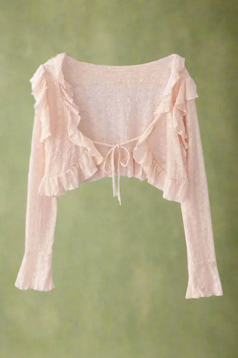 Fairycore Floral Bell Sleeve Top