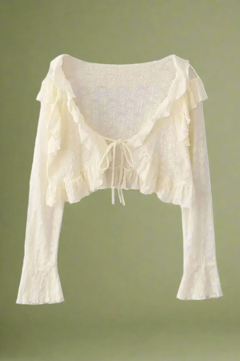 Fairycore Floral Bell Sleeve Top