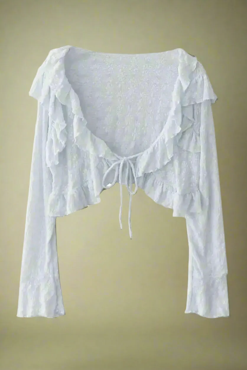 Fairycore Floral Bell Sleeve Top