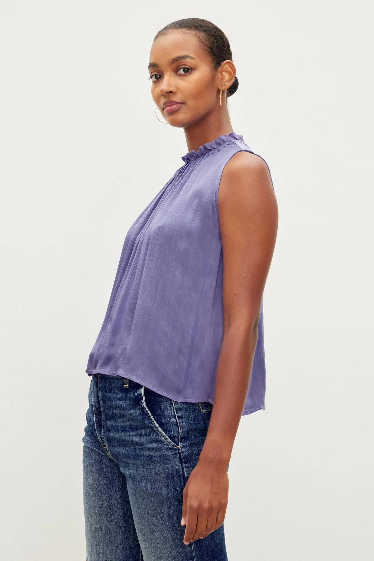 KIANA RUFFLE NECK TANK TOP
