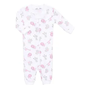 Magnolia Baby Girls Safari Animals Zipped Pajamas - Pink