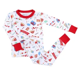 Magnolia Baby My Birthday! Long Pajamas - Red