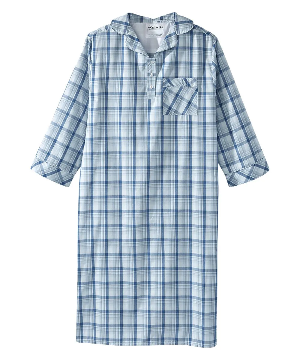 Men's Open Back Collared Nightgown