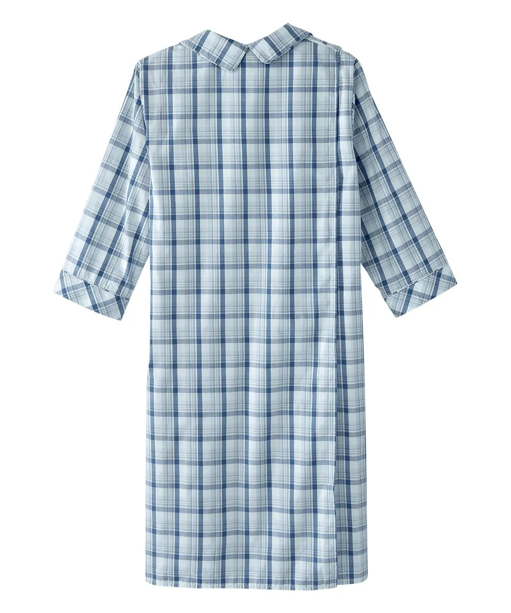 Men's Open Back Collared Nightgown