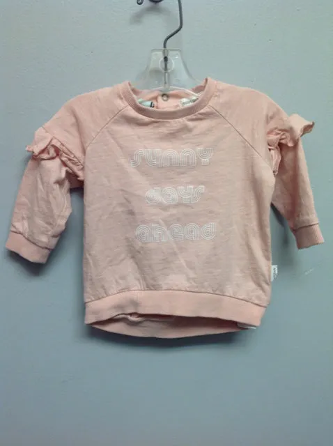 Miles Baby Size 6M Pink Cotton Infant Girls Onesies & Tees
