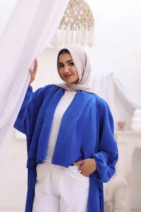 Pleated kimono in royal blue