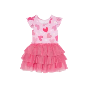 Posh Peanut Ruffled Cap Sleeve Tulle Dress - Daisy Love