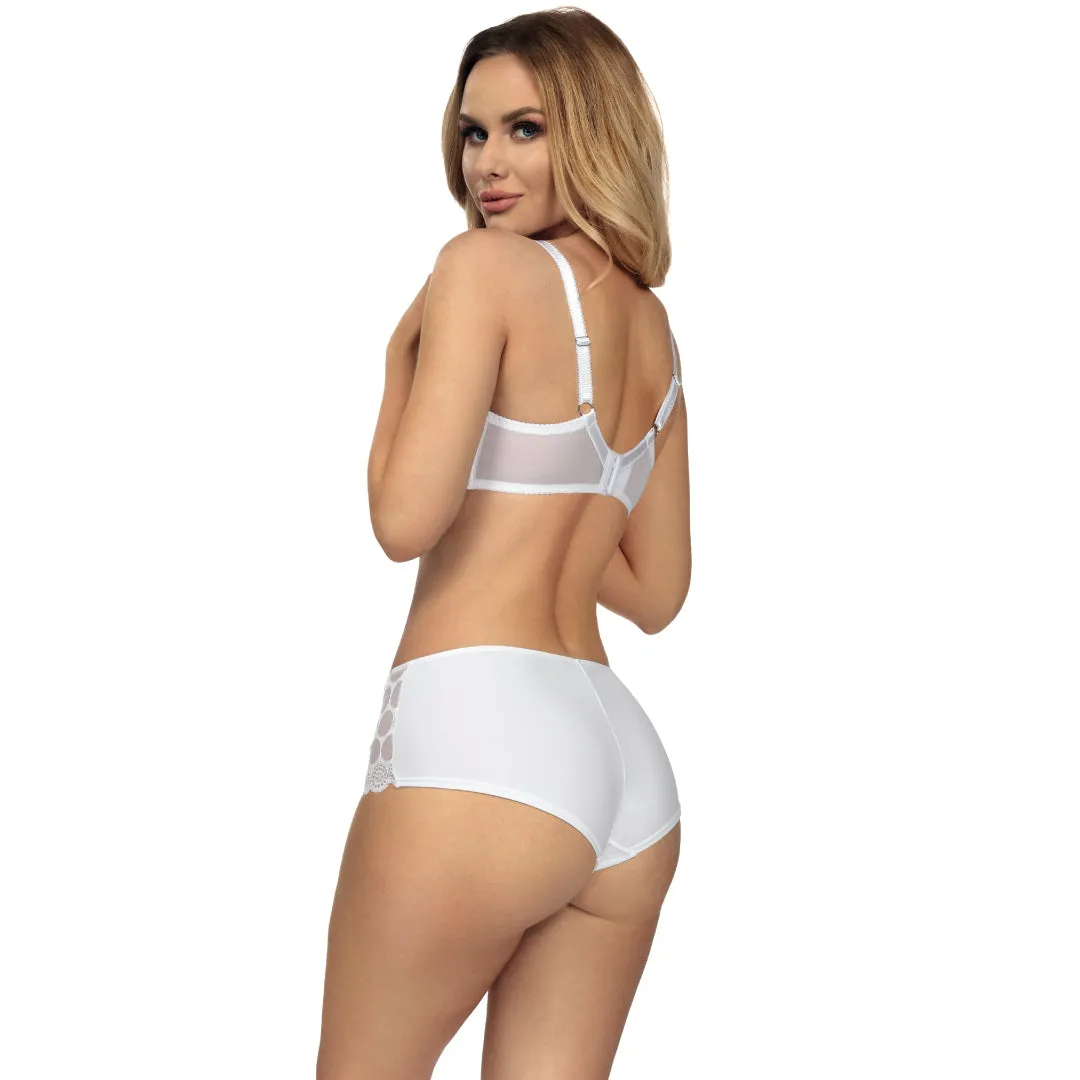 Sheer Lace Soft Cup Bra Coco White