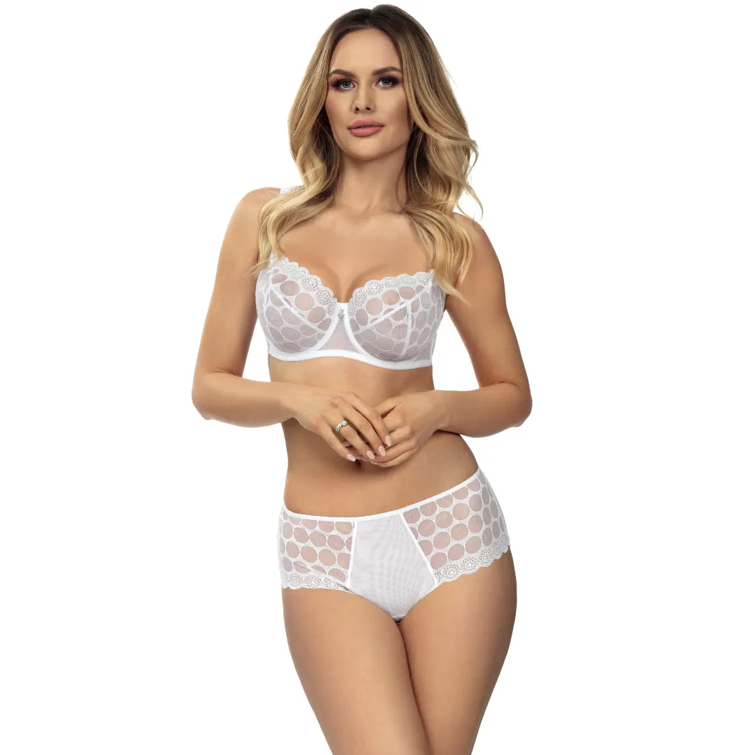 Sheer Lace Soft Cup Bra Coco White