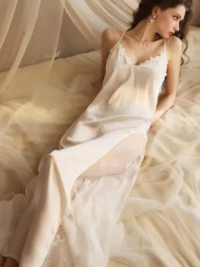 Simulated silk loungewear and sexy nightdress