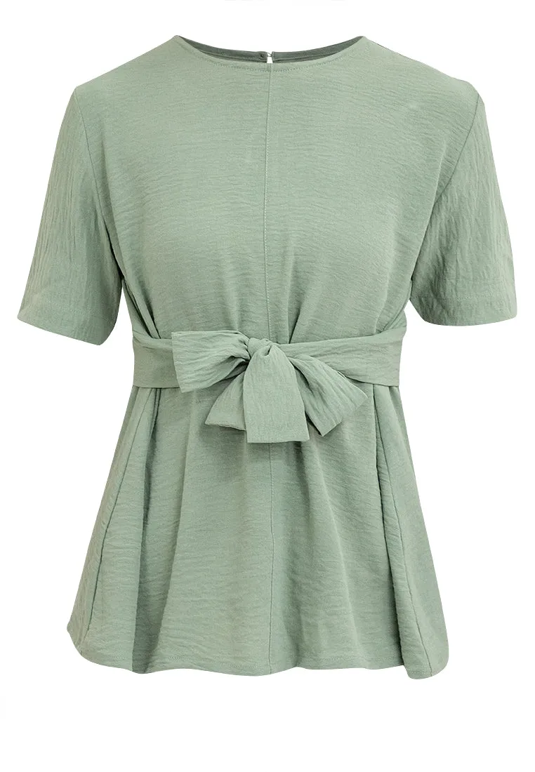 Sora Tie Waist Ribbon Top