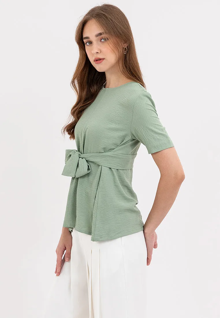 Sora Tie Waist Ribbon Top