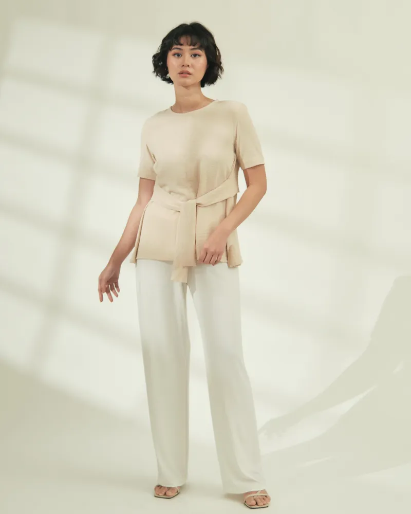Sora Tie Waist Ribbon Top