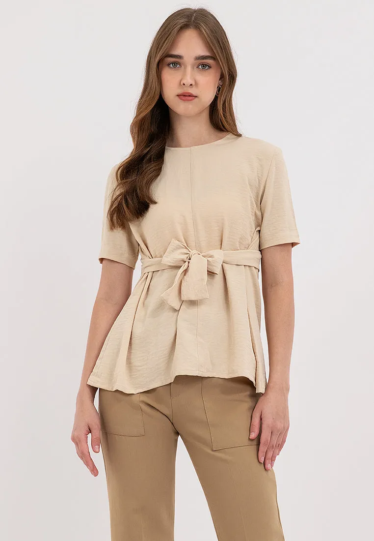 Sora Tie Waist Ribbon Top