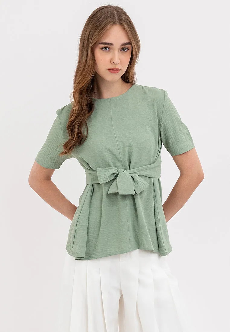 Sora Tie Waist Ribbon Top