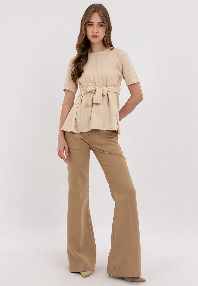 Sora Tie Waist Ribbon Top
