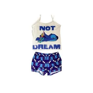 Summertime Hot Breathable 2 Piece Stitch Cartoon Pajamas Sexy Home-wear Short Set Lounge-wear   S5093115